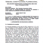 DCP 0064/2018 Control previo de constitucionalidad del proyecto de estatuto de la Autonomía Indígena Originaria Campesina de Salinas